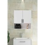 2 Kapaklı, Aynasız Moda Banyo Lavabo Dolabı, Aynasız Üst Dolabı Beyaz