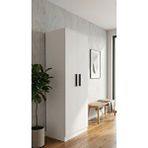 2 Kapaklı Beyaz Gardırop | 76x178 Cm Raflı Ve Askılıklı Elbise Dolabı