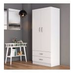 2 Kapılı İki Çekmeceli Geniş Gardrop Beyaz - GRD0401