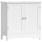 2 Kapılı Lavabo Dolabı, Banyo Dolabı, Ayarlanabilir Raflar, Bol Depolama Alanı, 60 x 30 x 60 Cm, Bey - Standart
