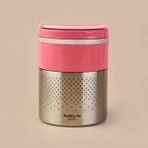 2 Katlı Çelik Yemek Termosu - Pembe - 1,5 Lt