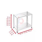2 Katlı Galvaniz Çelik Raf - Depo, Arşiv, Kiler, Dosya, Market Rafı 59X75 Cm 50 Cm 1.50 Mm