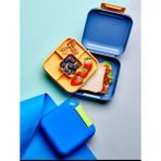 2 Katlı Kare Mini Lunch Box Yemek Saklama Beslenme Kutusu Öğrenci Okul Işyeri Sefer Tası - Mat Mavi