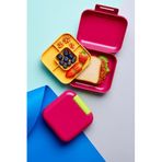 2 Katlı Pembe Kare Mini Lunch Box Yemek Saklama Beslenme Kutusu Öğrenci Okul İşyeri Sefer Tası