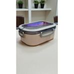 2 Katlı Taşınabilir Yemek Kabı Lunch Box Diyet Beslenme Kutusu Saklama Kabı - Krem Rengi