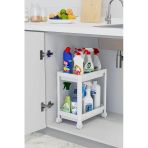 2 Katlı Tekerlekli Düzenleyici Raf, Banyo Dolabı, Mutfak Tezgah Evye Altı