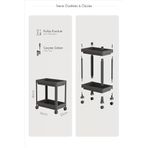 2 Katlı Tekerlekli Düzenleyici Raf Mutfak Tezgah & Evye Altı Dolap İçi Organizer, Banyo Deterjanlık Şampuanlık, Çok Amaçlı Taşınabilir Sebzelik, Dekoratif Mutfak Raf Ünitesi (Beyaz)