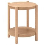 2 Katlı Yan Sehpa Düzenli Meridyendukkan-Havadar Tasarım Ikea 50 Cm Meşe Kaplama