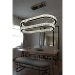 2 Katlı Yemek Masası Üstü Taşlı Modern Avize - Gold - 1