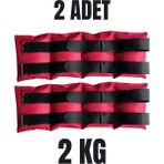 2 kg x 2 Adet Toplam 4 kg El ve Ayak Bilek Ağırlığı Kas Güçlendirici Kum Ağırlık Torbası Seti Bordo