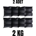 2 kg x 2 Adet Toplam 4 kg El ve Ayak Bilek Ağırlığı Kas Güçlendirici Kum Ağırlık Torbası Seti Siyah