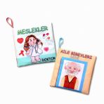 2 Kitap Aile Bireyleri Ve Meslekler Kumaş Sessiz Kitap T109 T112 - Bez Kitap