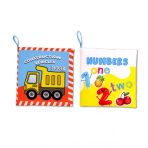 2 Kitapingilizce İş Makinaları Ve Rakamlar Kumaş Sessiz Kitap E118 E128 - Bez Kitap