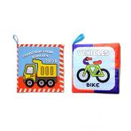 2 Kitapingilizce İş Makinaları Ve Taşıtlar Kumaş Sessiz Kitap E118 E132 - Bez Kitap