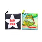 2 Kitapingilizce Siyah-Beyaz Bebek Ve Safari Hayvanları Kumaş Sessiz Kitap E136 E130 - Bez Kitap