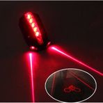 2 Lazer 5 Led Arka Bisiklet Kuyruk Işık Siyah
