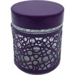 2 Li Dekoratif Cam Kavanoz Saklama Kabı 250 ml Mor