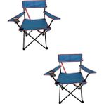 2 Li Kamp Sandalyesi Katlanır Sandalye Piknik Sandalyesi Omuz Askılı - 6456 Ecorce Tube Marron - Polyester