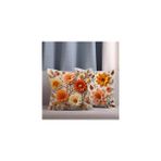 2 Li Kombin Punch Desen Renkli Çiçekli Dijital Baskılı Kırlent Kılıfı - Krem - 43 x 43 cm