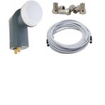 2 Lİ LNB ELENBİ 30 METRE RG6-U4 48 TELLİ UYDU ÇANAK ANTEN KABLOSU 10 ADET F KONNEKTÖR HEDİYE