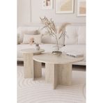 2 Li Orta Sehpa Seti, Iskandinav Stil, Bohem, 72 Cm, 40 Cm - Traverten