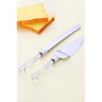 2 Li Paslanmaz Çelik Pasta Servis Seti Spatula Bıçak Seti