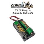 2 Li Pil Yatağı Deney 1 Adet Ve 2 Adet 1.5V Pil 1 Paket Pil Yuvası Pil Kutusu Aa Kalem Kalın Pil 2X1,5 Volt Yaylı Pil Yuvası