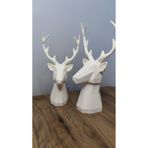 2 li Set Geyik Figürlü Modern Dekoratif Hediyelik Biblo Kemik Beyazı 22cm/19cm GizzStore Home, TYBQ9X9M9AZYLDRI59