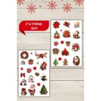 2 'li Yılbaşı/yeni Yıl Temalı Sticker-Etiket Bullet Journal/scrapbook/ajanda/defter - Çok Renkli - 13,5x19 cm - Kuşe Parlak