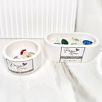 2 Likristal Taşlı Özel Tasarım %100 Doğal Soya Wax Mum - Beyaz