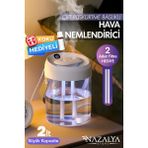 2 Litre Typ-C Girişli Işıklı Ultrasonik Hava Nemlendirici Buhar Makinesi Dijital - Beyaz