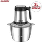 2 Lt Çelik ve Plastik Hazneli Çok Amaçlı Blender Doğrayıcı Gri - Altın - Gri