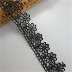 2 Metre Delikli Çiçek Piko Dantel Kenar Süs Şerit Bant 35 mm Genişlik Süslemeler Vintage Stil Kumaş İşlemeli Aplike Dikiş El İşi Düğün Gelin Elbisesi Pasta Hediye Paketleme Giysiler Nakış (Siyah)