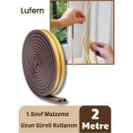 2 Metre Kahve Pvc Doğrama Kapı Pencere Soğuk Geçirmez Sızdırmaz Izolasyon Fitil Yapışkanlı 1x2=2 mt - Kahverengi