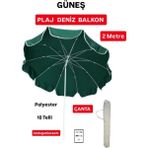 2 Metre Krem Renkli Plaj Şemsiyesi, Güneş ve Deniz Koruma Için Idealdir - Seçenek 1