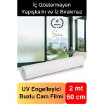 2 Metre X 60 Cm Uv Engelleyici Buzlu Cam Filmi İç Göstermeyen Güneş Engelleyen Yapışkan Banyo Ofis Vitrin