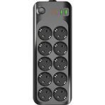 2 Mt Uzatma Kablosu Çoklu Priz Termal Akım Korumalı 10'lu Priz 3x Usb 1x Type-c Çıkışlı Priz 2 M