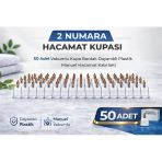 2 Numara Hacamat Kupası 50 Adet Vakumlu Kupa Bardak Dayanıklı Plastik Manuel Hacamat Kabı