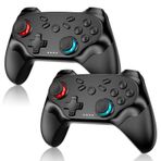 2 Pack Wireless for Nintendo Switch Controller, Compatible with Switch/Lite/OLED/PS/Steam, for Switch Controllers with Wake-up, Dual Vibration, Screenshot Function, Bluetooth, Turbo Function