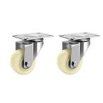 2 paket 2 "50mm naylon tekerlekler tekerlekler döner teker rulmanlı tek el arabası tekerleği mobilya tezgahı endüstriyel(Swivel casters)