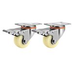 2 paket 3 "75mm naylon tekerlekler tekerlekler döner teker rulmanlı tek el arabası tekerleği mobilya tezgahı endüstriyel(Swivel Brake casters)