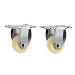 2 paket 4 "100mm naylon tekerlekler tekerlekler döner teker rulmanlı tek el arabası tekerleği mobilya tezgahı endüstriyel(Fixed casters)