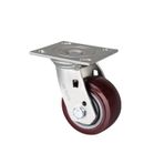 2 Paket Ağır Hizmet Tekerlekleri, 4"/5"/6"/8" PU Döner Tekerlek, Endüstriyel için Frenli Ekstra Genişlik Tekeri(4" Swivel caster wheel)