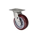 2 Paket Ağır Hizmet Tekerlekleri, 4"/5"/6"/8" PU Döner Tekerlek, Endüstriyel için Frenli Ekstra Genişlik Tekeri(6" Swivel caster wheel)
