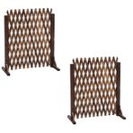 2 Paket Genişletilebilir Ahşap Bahçe Çiti Geri Çekilebilir Kafes Bitki Ekranı Veranda Yard ve Bahçe Dekorasyonu için Bağımsız Paneller Kapı Taşınabilir Geçici Köpek Çit Paneli Ev Güvenliği için a
