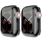2 Paket HANKN 41 mm Apple Watch Series 7 Ekran Koruyucu 41 mm Kılıf, Tam Kapsama Yumuşak TPU Koruyucu Darbeye Dayanıklı Iwatch Tampon Kılıfı (Siyah + Siyah, 41 mm)