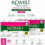 2 Paket Komili Tuvalet Kağıdı 24 Rulo 3 Katlı Yumuşak ve Dayanıklı Ekonomik Paket