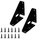 2 Paket Köşe Braketi, Üçgen Braket Bağlantı Elemanı Açılı Braket Köşe Braketi, Vidalı, Mobilya Destek Bağlantı Elemanları Masa, Sandalye, Dolap, Yatak için (Siyah)