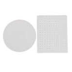 2 Paket Mutfak Lavabo Matı, 12 '' x 10" Mutfak Tezgahı için Bulaşık Kurutma Matı, Dayanıklı Kauçuk Bulaşık Boşaltma Matı, Izgara Lavabo Matı, Yuvarlak Beyaz ve Kare Beyaz