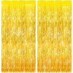 2 Paket Parlak Altın Tinsel Folyo Saçak Perdeler Parti Flamalar Parti Fotoğraf Backdrop Doğum Günü Cadılar Bayramı Yeni Yıl Bekarlığa Veda Dekorasyon